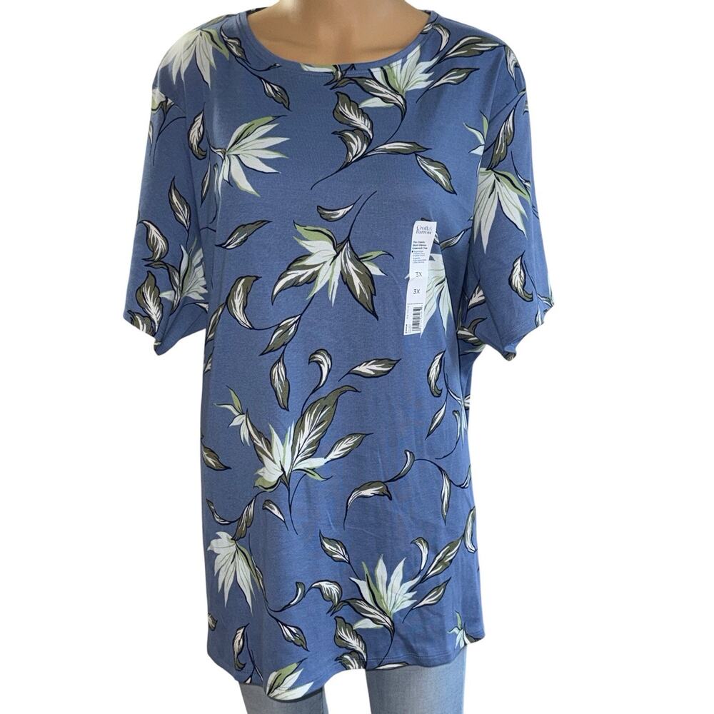CROFT & BARROW MULTICOLOR WOMEN'S THE CLASSIC CREWNECK SHORT SLEEVE TEE SZ/ 3X - Picture 3 of 9